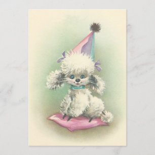Vintage-Party-Pudel-Geburtstagseinladung Einladung