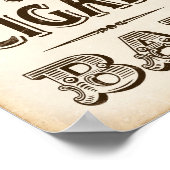 Vintage Party-WHISKEY & CIGAR-BAR-Signatur Poster (Ecke)