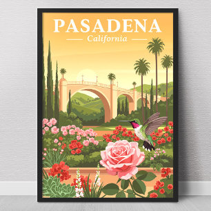 Vintage Pasadena Kalifornien Poster
