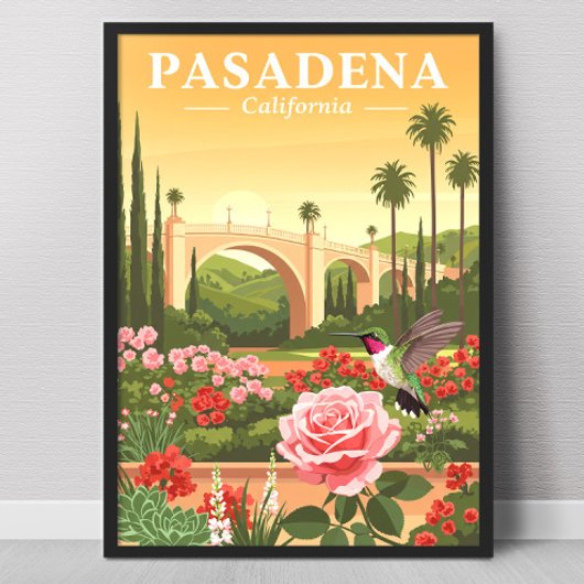 Vintage Pasadena Kalifornien Poster