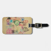 Vintage Pass-Briefmarken Gepäckanhänger (Vorderseite horizontal)