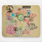 Vintage Pass-Briefmarken Mousepad (Vorne)