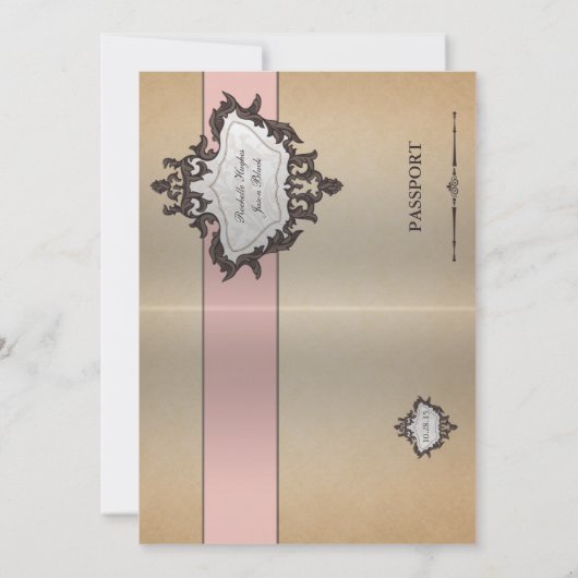 Vintage Pass-Einladung Einladung (Rückseite)