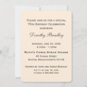 Vintage Passiflora 75. Geburtstagsparty Einladung (Rückseite)