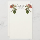 Vintage Passion-Blume Briefpapier (Vorne/Hinten)