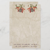 Vintage Passion-Blume Briefpapier (Vorne/Hinten)