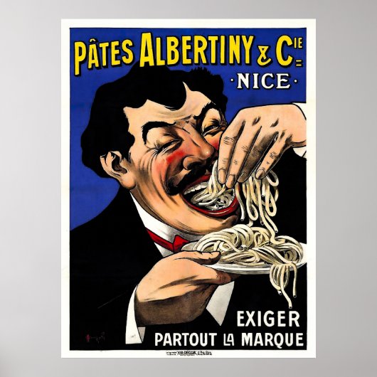 Vintage Pasta-Werbeplakat Poster (Vorne)