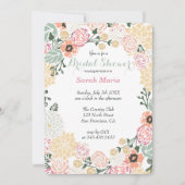 Vintage Pastel-Blume Kranz-Party Einladung (Vorderseite)