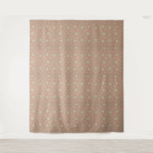 Vintage Pastel Blumenrankenmuster – Sanftes Rosa & Wandteppich