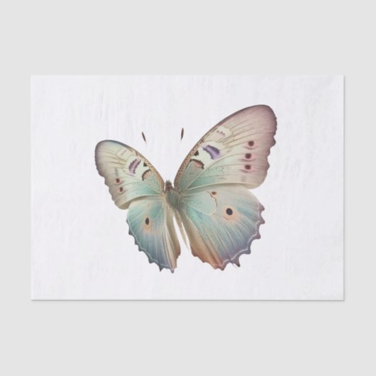 Vintage Pastel Butterfly Art Decoupage Seidenpapier (Vorderseite)