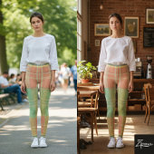 Vintage Pastel Faded Plaid Grunge Texture Leggings