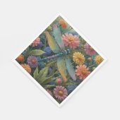 Vintage pastel floral garden dragonfly serviette (Ecke)