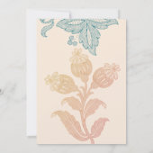 Vintage Pastel floral Peach Green Hochzeit Einladung (Rückseite)