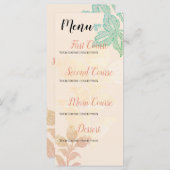 Vintage Pastel floral Peach Green Hochzeit Menükarte (Vorne/Hinten)