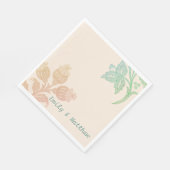 Vintage Pastel floral Peach Green Hochzeit Serviette (Ecke)