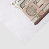 Vintage Pastel Floral Radio Art Decoupage Seidenpapier (Ausschnitt)