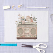 Vintage Pastel Floral Radio Art Decoupage Seidenpapier (Handwerk)