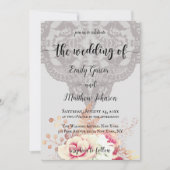 Vintage Pastel Floral Rose Hochzeit Einladung (Vorderseite)