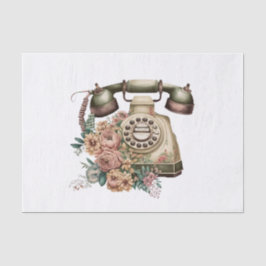 Vintage Pastel Floral Telefon Art Decoupage Seidenpapier