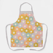 Vintage Pastel Hexagon Blume Muster Personalisiert Schürze (Vorderseite)