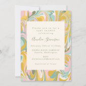Vintage Pastel Marmor Whimsical Moderne Babydusche Einladung (Vorderseite)