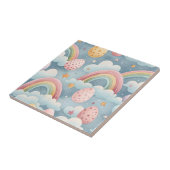 Vintage Pastel Rainbow Easter Eggs with Clouds Fliese (Seite)