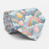 Vintage Pastel Rainbow Easter Eggs with Clouds Krawatte (Gerollt)