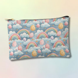 Vintage Pastel Rainbow Easter Eggs with Clouds Zubehörtasche