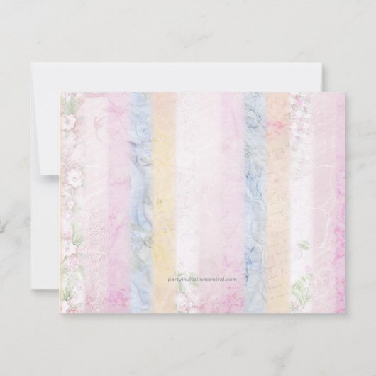 Vintage Pastel Rainbow Kinderdusche Einladung (Rückseite)