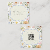 Vintage Pastel Wedding QR Code UAWG Begleitkarte (Vorne/Hinten)