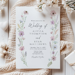 Vintage Pastel Wildflower Floral Wedding Einladung
