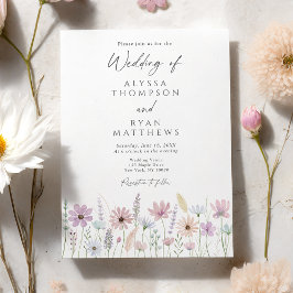 Vintage Pastel Wildflower Meadow Wedding Einladung