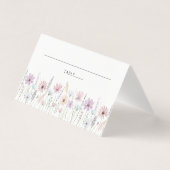 Vintage Pastel Wildflower Wedding Place Card (Vorderseite)