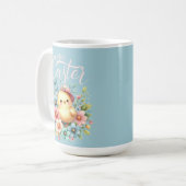 Vintage Pastelfrühlingsküken zu Ostern des Blumeng Kaffeetasse (Vorderseite Links)