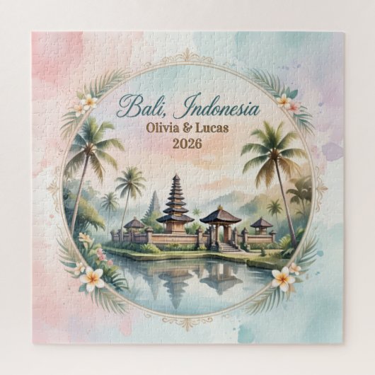 Vintage Pastell Bali Individuelles Paar Namens And Puzzle (Vertikal)