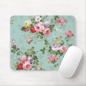 Vintage Pastell-Blume Mousepad (Mit Mouse)