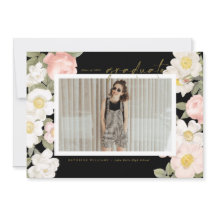 Vintage Pastell-Blume Schwarzes Foto Abschluss