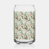 Vintage Pastell-Blumen Botanisches Muster Dosenglas (Vorderseite)