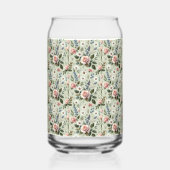 Vintage Pastell-Blumen Botanisches Muster Dosenglas (Rückseite)