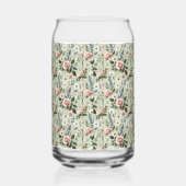 Vintage Pastell-Blumen Botanisches Muster Dosenglas (Links)