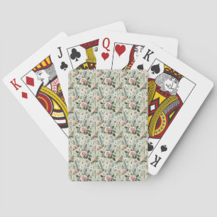 Vintage Pastell-Blumen Botanisches Muster Spielkarten
