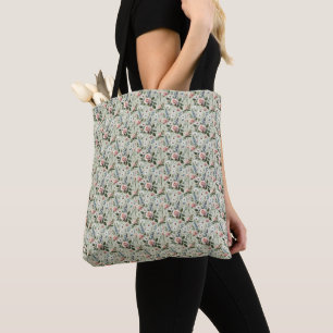 Vintage Pastell-Blumen Botanisches Muster Tasche