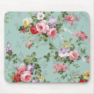 Vintage-Pastell-Blumen Mousepad