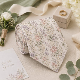 Vintage Pastell Blumen Romantische Gartenhochzeit  Krawatte