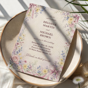 Vintage Pastell-Blumenband Einladung