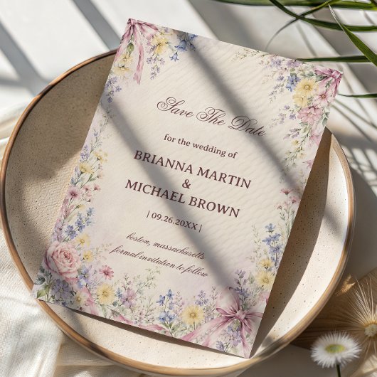 Vintage Pastell-Blumenmuster Save The Date
