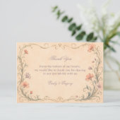 Vintage Pastell Botanisch Dankeskarte (Stehend Vorderseite)