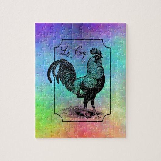 Vintage-Pastell-Hahn Puzzle (Vertikal)
