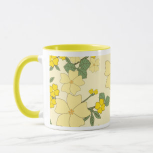 Vintage-Pastell-Limettengelb-Blumen-Muttertag Tasse