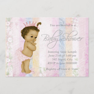 Vintage-Pastell-Regenbogen-Baby-Party Einladung